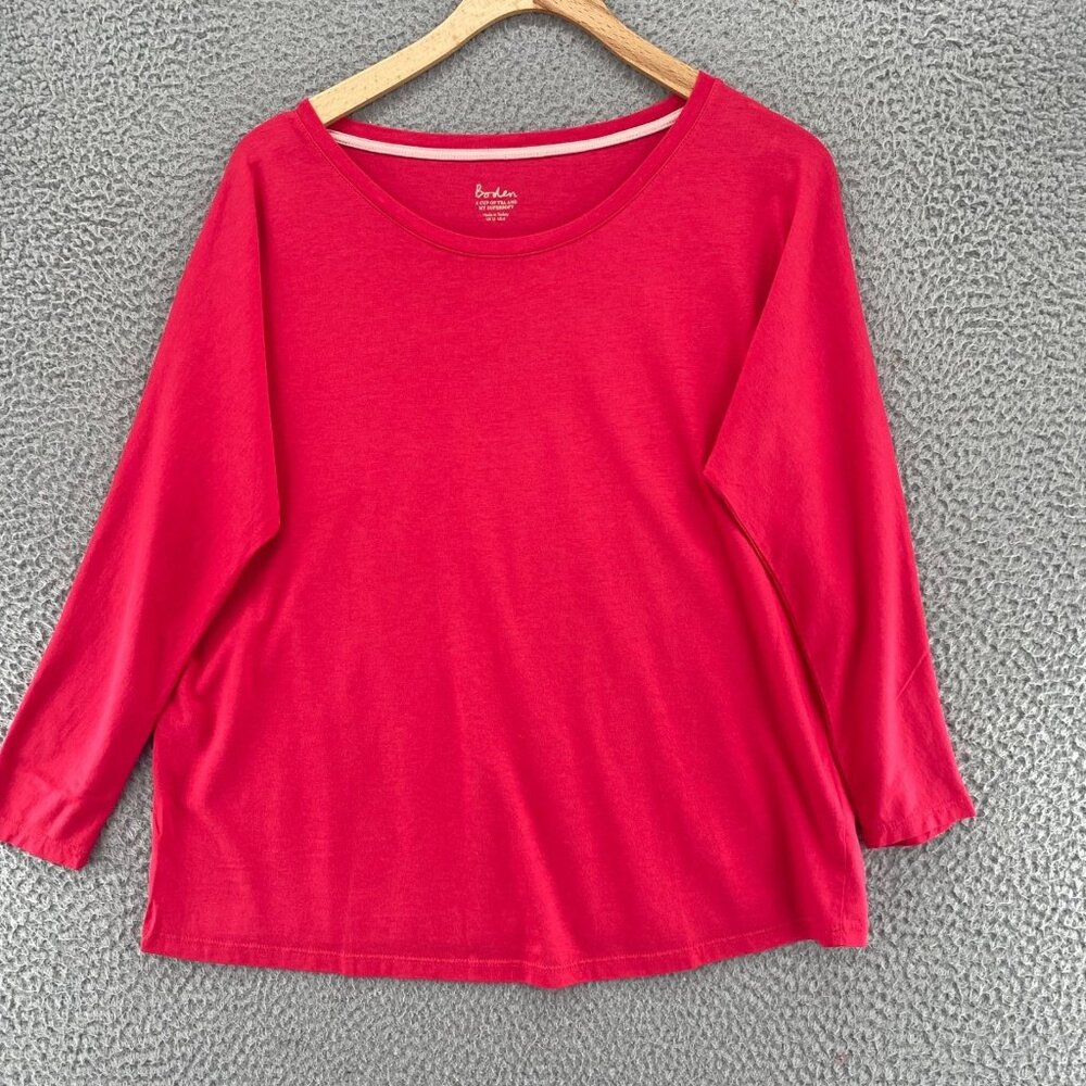 Boden Shirt Womens 8 Pink Cup Of Tea Supersoft Long Sleeve Modal Blend Stretch